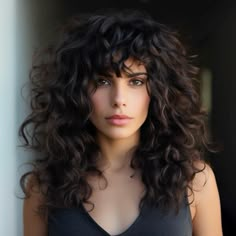 Short Curly Layers Haircut, Permed Shag Hairstyles, Long Bangs For Curly Hair, Edgy Curly Haircuts Medium, Short Haircuts For Women With Curly Hair, Wavy Hair Cuts With Layers Medium, Shag Curly Hair, Curly Shag Haircut Medium, Mid Length Curly Haircuts