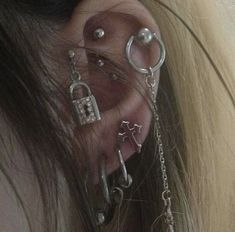 a person with ear piercings on their ears