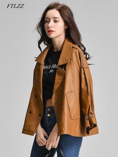 Enrich your shopping list wisely at SolaceConnect.com. Classic Moto Spring Autumn Jacket Synthetic Leather Women's Loose Street Coat #jackets #jacketstyle #Womenjackets #chicjackets #Womensjackets #jacketseason #jacketshop #fashionjackets #jacketsale #ladiesjackets Biker Jacket Women, Biker Lady, Basic Coat, Streetwear Coat, Autumn Jacket, Moto Biker Jacket, Womens Biker Jacket, Stylish Coat, Women Jackets