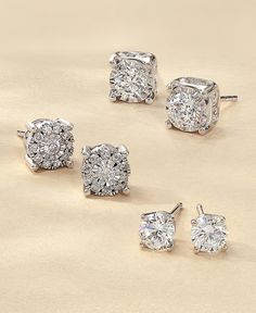 Sophisticated diamond stud earrings bring a sense of elegance to your favorite looks. Diamond Stud Earrings, Jewelry Repair, Diamond Stud, 1 Carat, Diamond Clarity, Diamond Earrings Studs, Diamond Studs, Online Jewelry, Diamond Shapes