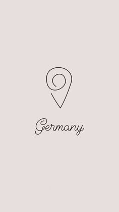 a black and white photo with the word germany on it's left side, next to an image of a map pin