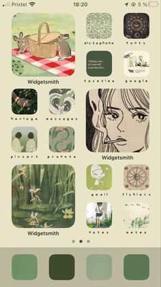 an info sheet with many different pictures on it, including animals and people in the woods