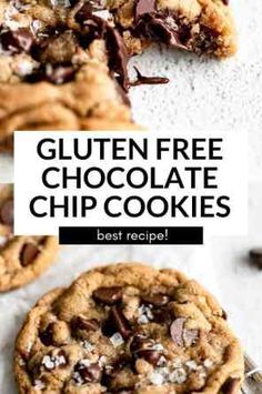 gluten free chocolate chip cookies with text overlay