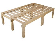 a table made out of wooden planks on a white background