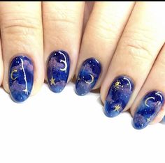 Galaxy Nail Art, Galaxy Nails, Smink Inspiration, Star And Moon, Instagram Nails, Cute Nail Art, Nail Art Inspiration, Valentines Nails