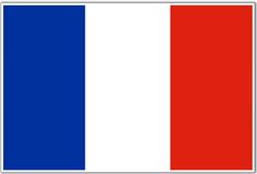 the flag of france is shown in red, white and blue