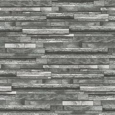 black and white brick wallpaper with grey wood grains on the bottom right side