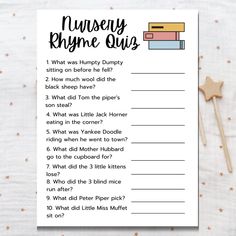 a printable nursery rhyme quiz game