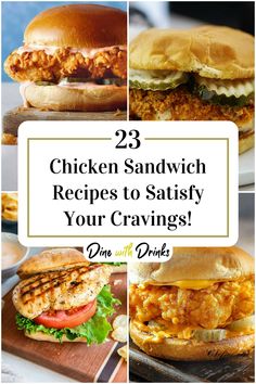 Collage of 4 chicken sandwich recipes. Chicken Toastie Ideas, Chicken Finger Sandwich, Best Chicken Sandwich Recipes, Sandwich Ideas Chicken, Baked Chicken Sandwich Recipes, Chicken Ciabatta Sandwich, Chicken Sandwich Ideas, Chicken Breast Sandwich Recipes, Chicken Cutlet Sandwich