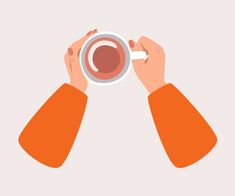 two hands holding a cup of coffee in front of their faces, with the other hand reaching for it