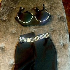 Black Cute Rhinestone Set Stretchy Material Chic Evening Bottoms With Rhinestones, Summer Evening Bottoms With Rhinestones, Rhinestone Bottoms For Evening And Summer, Elegant Rhinestone Bottoms For Night Out, Summer Evening Rhinestone Bottoms, Chic Black Bottoms With Rhinestones, Glamorous Black Bottoms With Rhinestones, Denim Short Romper, Burgundy Crop Top