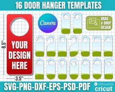 the door hanger templates are ready to be used for your design here, and you