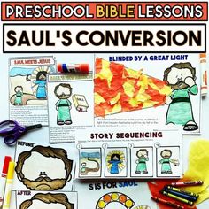 Saul's Conversion (Preschool Bible Lesson) | TPT Saul To Paul, Friendship Celebration, Bible Class Activities, Preschool Bible Lessons, Dot Marker Activities, Vbs 2023, Story Sequencing, Bible Verse Posters, Vbs 2024