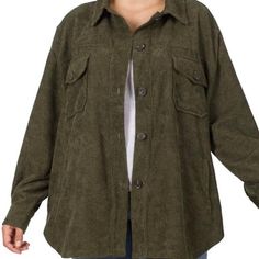 New But Did Not Come With Tags. Bought From The Wholesaler Zenana. Green, Oversized, Corduroy Shacket Button Down. Oversized Khaki Shacket With Buttons, Corduroy Collared Shacket With Buttons, Collared Corduroy Shacket With Buttons, Corduroy Button-up Shacket With Buttons, Corduroy Button-up Shacket, Oversized Corduroy Button-up Shacket, Oversized Khaki Shacket With Button Closure, Green Button-up Shacket With Buttons, Corduroy Shacket