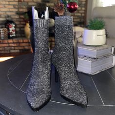 Beautiful Comfy Boots.. A Littler Shimmer And Platform For Comfort Plaid Heels, Comfy Boots, Red Booties, Comfy Boot, Chunky Heel Ankle Boots, White Booties, Black Block Heels, Lace Up Booties, Suede Ankle Boots