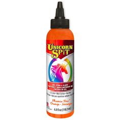 an orange bottle of unicorn spirit insect repellent on a white background with the words unicorn