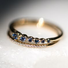 Graduated sapphires that look great on your finger. Wedding Bands Sapphire, Special Wedding Rings, Catbird Nyc, Constellation Ring, White Diamond Rings Engagement, Sapphire Wedding Band, Future Engagement Rings, Ring Sapphire