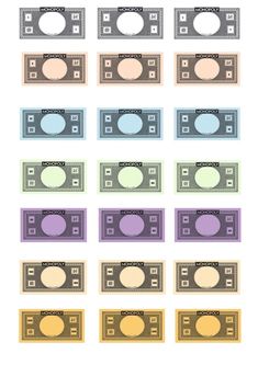 the different types of money are shown in this set, including one hundred dollars and two twenty