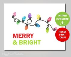 merry and bright christmas lights card