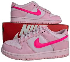 Pink Low Top Dunks, Nike Pink Low-top Running Shoes, Nike Pink Low-top Sneakers, Nike Dunk Low 520 Pack Pink, Pink Nike Sneakers With Synthetic Material, Nike Dunk Low, Dunk Low, Nike Dunks, Woman Colour