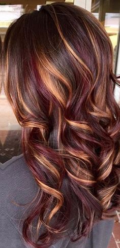 Red And Brown Hair, Hair Color Flamboyage, Fall Hair Color For Brunettes, Red And Brown, Hair Color Ideas For Brunettes, Winter Hair Color