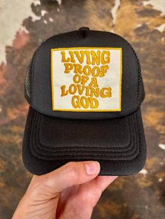 Get ready to be obsessed with your new Embroidered Patch Christian Foam Trucker Hat! Keep up with the latest trends while also spreading your faith!  Hats are one size fits most and 100% polyester! While they are durable, we suggest not fully submerging them in water!  Our embroidered patches are applied with an iron on adhesive and commercial grade heat press! Did we mention these make the perfect Christian gift?! Handmade with love by us for you! Trucker Hat With Letter Embroidery And Curved Brim, Embroidered Snapback Hat, Letter Embroidery Trucker Baseball Cap, Custom Embroidered Trucker Baseball Cap, Custom Embroidered Trucker Hat Baseball Cap, Custom Embroidered Trucker Hat, Baseball Cap Style, Custom Embroidered Snapback Trucker Hat, Custom Embroidered Trucker Hat, Adjustable Trucker Hat With Letter Embroidery