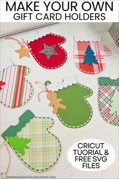 Mitten gift card holders made with Cricut using free SVG files and holiday cardstock, DIY gift card holder with free SVG and Cricut tutorial Gift Card Holders To Make For Christmas Diy, Easy Christmas Gift Tags Handmade, Cricut Gift Card Holder Christmas Svg Free, Christmas Gift Card Holders Cricut, Christmas Gift Card Holders Diy, Gift Card Holder Svg Free, Cricut Money Holder, Gift Card Holders To Make For Christmas, Creative Ways To Give Gift Cards