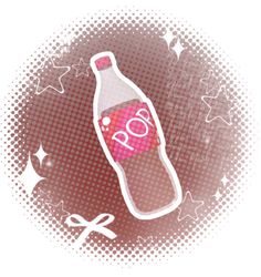 a bottle with the word boo on it is surrounded by stars and ribbon around it