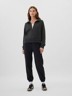 Soft, comfy fleece. Long raglan sleeves with banded cuffs. Stand collar, half-zip front. Kanga pocket. Banded hem. #830548 Half Zip Sweatshirt, Zip Sweatshirt, Half Zip, Raglan Sleeve, Stand Collar, Gap, Sweatshirts Hoodie, Collar, Sweatshirts