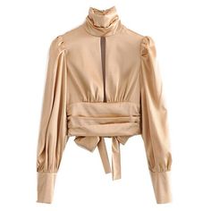 Elegant Apricot Ruched Pleated Slit Backless High Collar Tie Bow Blouse Shirt

Available Size: S, M , L 



 S --- Bust : 84cm , Front Length: 46cm , Shoulder: 32cm, Sleeve: 67cm



M --- Bust : 90cm , Front Length: 47cm , Shoulder: 33cm , Sleeve: 68cm



L --- Bust : 96cm , Front Length: 48.5cm , Shoulder: 34.5cm , Sleeve: 69.5cm



 1 inches=2.54cm

The size is measured by hand, measurement allow 1-3 cm Error please. Backless Turtleneck, Fall Blouse, Cheap Blouses, Backless Top, Bow Blouse, Tie Bow, Tie Styles, Elegant Chic, Elegant Shirt