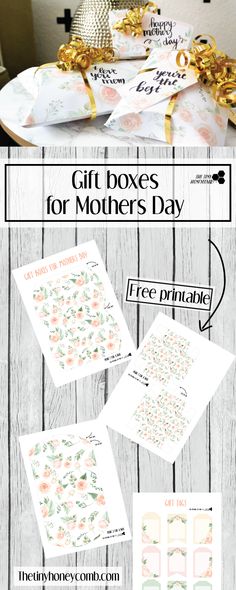 the gift boxes for mother's day with free printables and instructions on how to make them