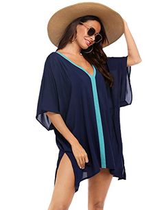 US?only.Free?delivery?in??3-7?business?days. 100% Rayon Features: Deep v neckline.sexy open side split on asymmetrical hem. batwing sleeve. relaxed loose silhouette.simple and plain This coverup can also be used as daily outfit. best match for any summer shorts &pants or wear as casual dress.fashionable and elegant Easy to match: Perfect for womens Bikini. Swimwear. Swimsuits. Beachwear. Bathing Suits. Monokini. Tankini. Casual. Ect Great For Many Occasions: Suitable for beach. party. poolside . Womens Swimsuit, Black Bathing Suits, Black Swimwear, Shorts Pants, Monokini, Asymmetrical Hem, Batwing Sleeve, Beach Dress, Summer Shorts