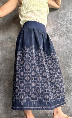 Elegant Beautiful Thai traditional Skirt. The pattern on the skirt is elaborate and classic. The Waist is elastic at the back. There is a zipper on one side. Size : Waist 26-32 inch, Length 33 inch Traditional Relaxed Maxi Skirt With Lining, Traditional Relaxed Lined Maxi Skirt, Fitted Folk Style Skirt, Traditional Lined Skirt For Summer, Traditional Summer Lined Skirt, Traditional Relaxed Flared Maxi Skirt, Traditional Flared Maxi Skirt, Traditional Tiered Wrap Skirt With Lining, Traditional Relaxed Fit Flared Maxi Skirt