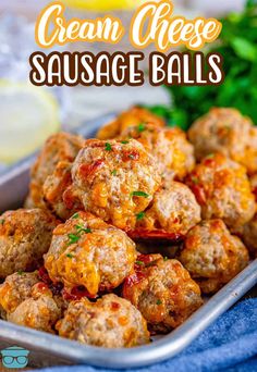 an image of cream cheese sausage balls in a pan