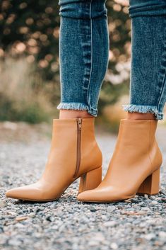 The Tilly booties have an extremely sleek look, with block heel with a clean light tan finish for a sophisticated, and elevated (in every sense of the word) look! 3" Heel True to Size Side Zipper Man Made Materials Vegan Leather Ruched Boots, Booties Outfit, Tan Booties, Fall Boots, Boots Fall, Light Tan, Date Outfits, Country Outfits, Sleek Look