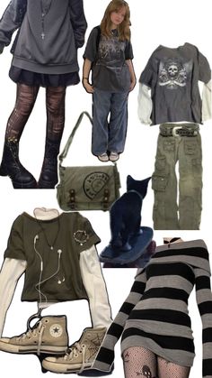 Grunge Cute Winter Outfits Grunge, Cute Grunge Outfits Casual, Hot Topic Outfits Grunge, Dirty Grunge Outfits, Forest Grunge Aesthetic Outfit, Indie Punk Outfits, 90s Outfit Grunge, Fairygrunge Outfit Ideas, Indie Alternative Outfits