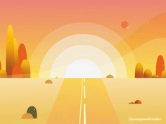 2D animation of roadtrip scene through American Southwest desert Animation Scenery Illustrations, Short Animation Ideas, Desert Animation, Roads Illustration, Road Animation, Scenery Animation, Travel Animation, Summer Animation, Road Illustration