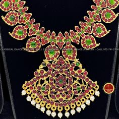 Design by Classical Dance Jewelry® ❥ Colorful And Designer Traditional Temple Kempu Heavy Mangomala Indian Jewelry short haram or necklace for Everyone ❥ Age : 4 and above ❥ You Can wear this set especially for Bharatnatyam And Kuchipudi Dance Performances and in Parties, Engagement, Weddings, Birthdays. ❥ Handmade Indian Item so there is slight variations. ❥❥❥ Set Option ☛ Short Necklace with earrings option ☛ Short Necklace without earrings option ❇️ Imitation Jewelry by nature is little soft Heavy Temple Jewelry Mala For Celebration, Temple Jewelry Bridal Necklace For Diwali Puja, Temple Jewelry Chandbalis For Puja, Bollywood Chandbali Temple Necklace For Puja, Temple Jewelry Chandbalis For Celebration, Festive Temple Jewelry Mala For Celebrations, Temple Jewelry Style Mala With Cutdana For Celebration, Ceremonial Temple Jewelry Mala For Festivals, Temple Jewelry Mala For Ceremonial Festivals