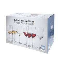 the wine glass set includes six different wines