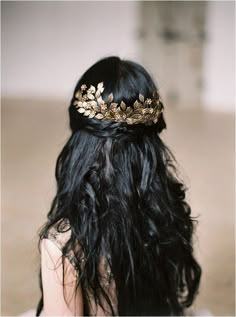 An ethereal half-up/half-down style to make you feel like a goddess Gold Hair Piece, Gold Hair Accessories, Black Hair Color, Rose Hair, Gold Hair, Hair Color For Black Hair, Down Hairstyles, Hair Accessories For Women, Lany