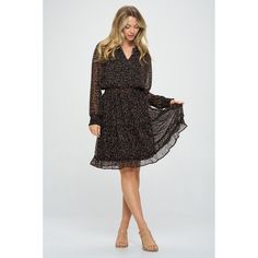 This gorgeous Georgette dress is a great wardrobe must-have. It has elegant smocked long sleeves and the hem hits right above the knee. You can pair this silhouette with heels or wear it with tights and tall boots. The wide smocked waistband provides a comfortable and secure fit. Lined for coverage. Length - 37.5". Material - 100% Polyester. Machine washable. Georgette Dress, Mini Slip Dress, Mini Wrap Dress, Tiered Dress, Babydoll Dress, Tall Boots, Above The Knee, T Shirt Dress, The Knee