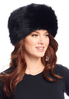 Simply showing up in a Cossack-style Hat this fabulous makes everything more fascinating and fun! Almost too beautiful to believe, Black Fox is a tribute to nature's perfection. Bold and beautiful, this visual feast of dramatic color and texture combines rich, inky Black with just the right amount of sheen. With a silky, soft touch as well, the Black Fox Cossack Hat is skillfully designed to be warm, without the dreaded hair-crushing 'hat head'. Adjustable and softly malleable, simply roll the d Russian Fur Hat, Cossack Hat, Winter Fur Hat, Black Fox, Fabulous Furs, Crown Heights, Russian Style, Russian Fashion, Fake Fur