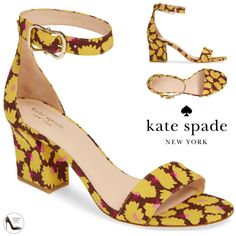 Kate Spade New York Susane Rich Fudge Sandals Women’s Floral Yellow Ankle Strap Block Heel Pumps Size 8.5 New In Box With Its Simple Styling And Comfortable Block Heel, This Single-Strap Sandal Pairs Just As Well With Casual Looks As It Does Party Attire. Chic And Elegant Sandals. The Classic Silhouette Of Susane Is Perfect For Stepping Up Cocktail Dresses, Jeans And Suits. The Chunky Heel Makes It Easy To Strut In These Long After The Day Has Ended. 100% Sheep Leather Linings Open Toe Adjustabl Yellow Sandals With Low Heel And Heel Strap, Yellow Sandals With Heel Strap And Low Heel, Summer Yellow Heels, Medium Width, Summer Yellow Heels Medium Width, Kate Spade Spring Sandals With Open Heel, Kate Spade Heel Strap Sandals For Spring, Kate Spade Open Heel Sandals For Spring, Yellow Sandals With Medium Width And Block Heel, Yellow Block Heel Sandals With Medium Width