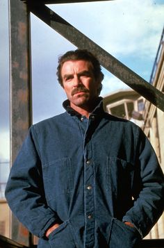 "An Innocent Man" movie still, 1989.  Tom Selleck as James Rainwood.  PLOT:  A man (Selleck) is framed by two corrupt cops for drugs and learns how to survive in prison. After his release, he uses the skills learned in prison to exact his revenge against the cops. Mustache Styles, Innocent Man, Men Fashion Casual Outfits, Fitness Inspo, Blu Ray, Autumn Winter Fashion, Style Icons