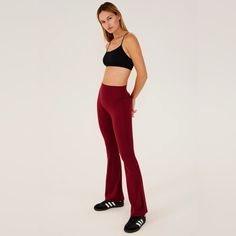 Our Most Popular Legging Is Now Available In Our Luxurious Rigor Performance Fabric. Silky Soft, Supportive And Imminently Comfortable. Best For: Yoga, Crossfit, Barre, Pilates And Gym Workouts. Model Is 5'10" And Wears A Size Small. Full-Length Tight With Flared Leg Reflective 59 Logo Smooth, Chafe-Free Flatlock Seams Below Ankle Length, Form Fitting. True To Size. Red Fitted Elastane Yoga Pants, Red Workout Pants With Elastane, Red Elastane Workout Pants, Red Stretch Yoga Bottoms, Red Elastane Yoga Pants, Red Yoga Bottoms, Fitted Red Leggings For Loungewear, Red Athleisure Bottoms For Fall, Fitted Full Length Red Yoga Pants