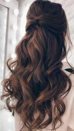 Partial Updo, Wedding Hair Inspiration, Wedding Hair Down, Long Wavy Hair, Half Up Half Down Hair, Half Up Hair