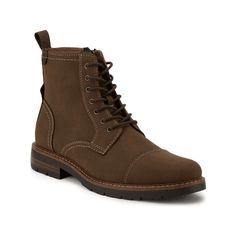 Men's Dockers Rawls Logger Boots Lightweight Casual Dark Tan M90483939 Lightweight, rugged boots perfect for your everyday casual style Cushioned EVA footbed for exceptional comfort Laid-on welt Durable rubber outsole Imported Style: M90483940 Color: Black Rugged Work Boots With Cushioned Footbed, Rugged High Ankle Work Boots With Reinforced Toe, Weatherproof Rugged Combat Boots With Round Toe, Rugged High-top Boots With Cushioned Footbed, Rugged Weatherproof Ankle Combat Boots, Rugged Plain Toe Winter Combat Boots, Casual Combat Boots With Goodyear Welt Construction, Rugged Plain Toe Combat Boots For Winter, Rugged Winter Combat Boots Plain Toe