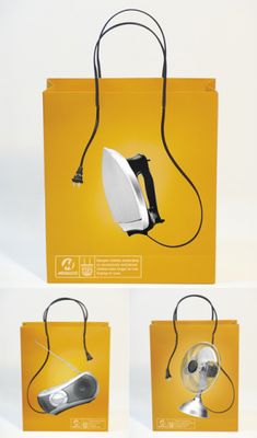 three different views of an electronic device in a box with earphones attached to it