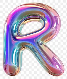 the letter p is made out of shiny material, and it appears to be colorful