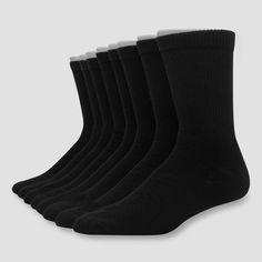 The Hanes Men's Crew Socks come in a convenient pack of 8 pairs. Made from super soft blended fabric, these mens socks provide all day lasting comfort. They also feature a full cushioned sole for added support. The reinforced heel and toe deliver added durability. Cool DRI technology wicks moisture away to keep your feet dry. FreshIQ Advanced Odor Protection technology helps reduces unpleasant odors and keeps your feet fresh. Available in a black pack and a white pack, sizes 6-12. Target Grocery, Mens Crew Socks, Liner Socks, No Show Socks, Floral Stripe, Athletic Pants, Mens Crew Neck, Athletic Fits, Mens Big And Tall